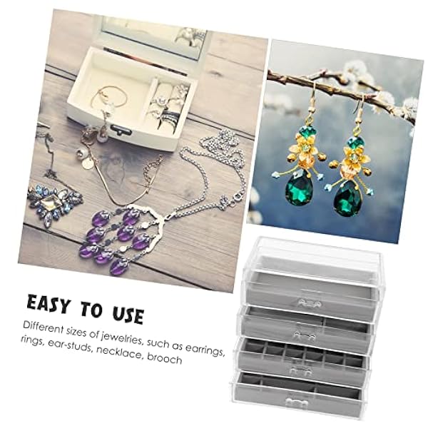 Cabilock Box voor - laag houder houder ring huis oorbel schrijfwaren kettingen - niveau helder kleine voorwerpen lippenstift make-up kantoor sieraden kwast ringen sieraden halsketting lade